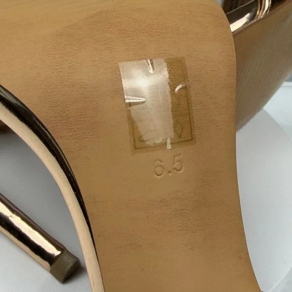 ASOS DESIGN Metallic Rose Gold Ankle Strap Stiletto Heels Sandals Size 6.5 - Picture 6 of 8